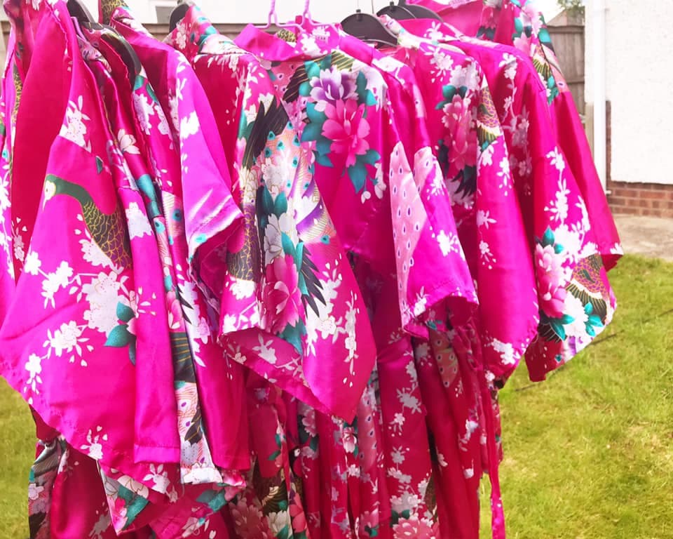 Kids in spa robes at pamper party