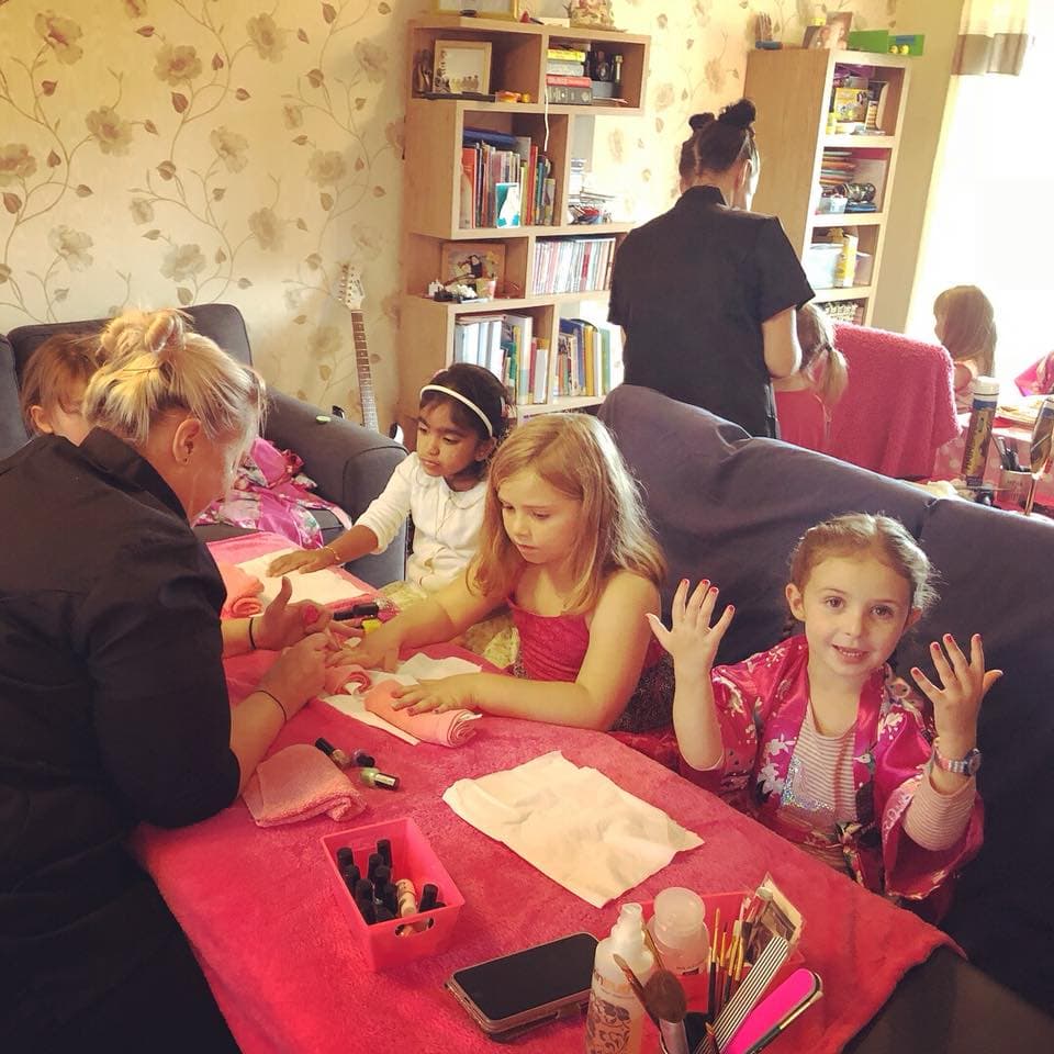Nail painting at pamper party